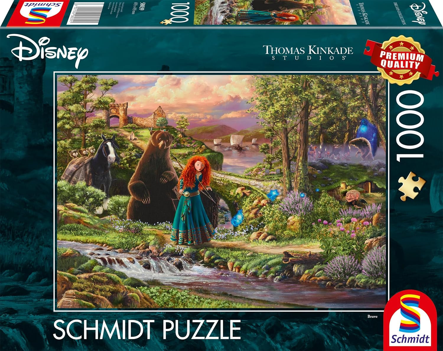 Schmidt Spiele 58039 Disney, Brave, Merida, Thomas Kinkade, puzzle 1000 dílků, vícebarevné Puzzle Naty Shop Výchozí název