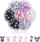 3D nálepky na nehty pro kočky, třpytky na nehty, flitry, pryskyřicové nálepky na nehty, drahokamy na nehty, diamanty pro nail art, včetně voskové tyčinky s drahokamy (barevná kočka)