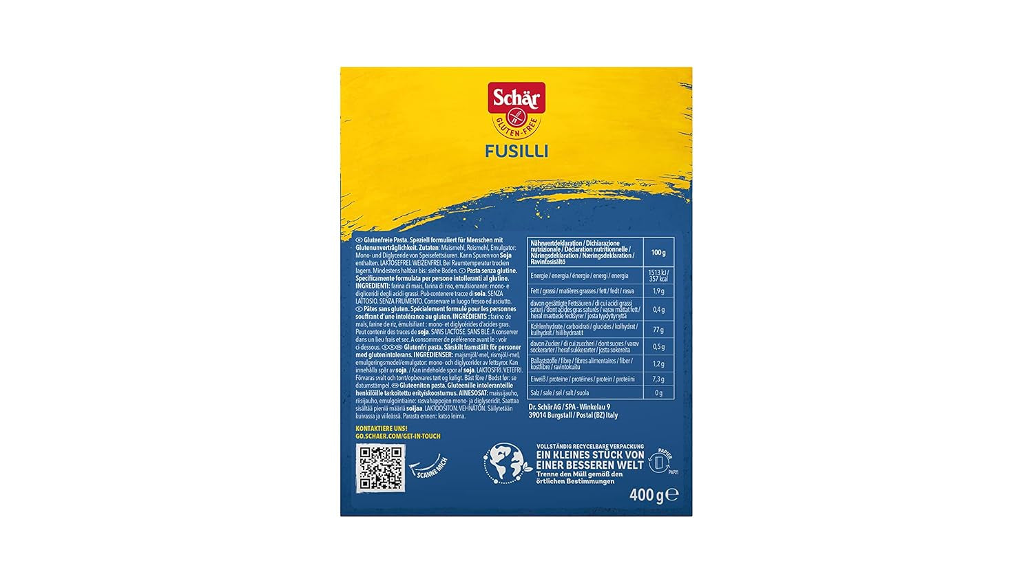 Bezlepkové fusilli, 400g