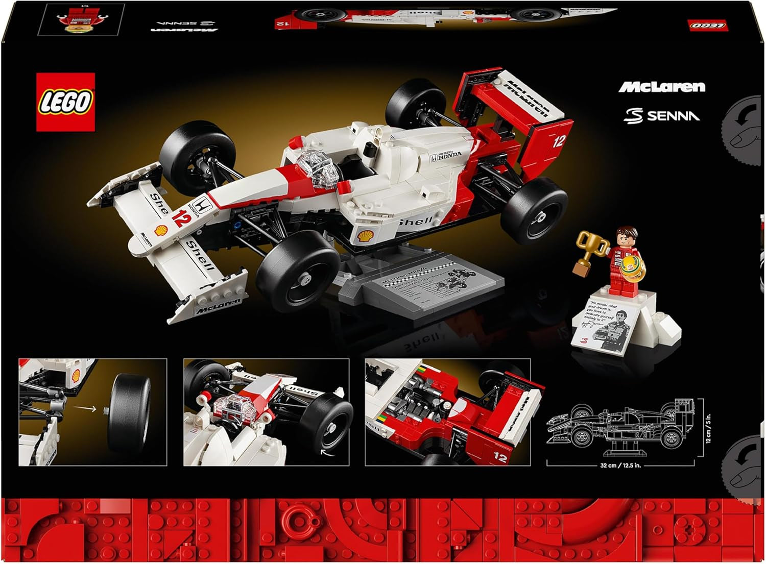 Stavebnice LEGO Icons Mclaren MP4/4 a Ayrton Senna, sada závodního auta F1 pro dospělé s minifigurkou závodníka, sběratelská, tip na dárek pro muže, ženy, on a ona 10330 stavebnic Besuche den LEGO-Store