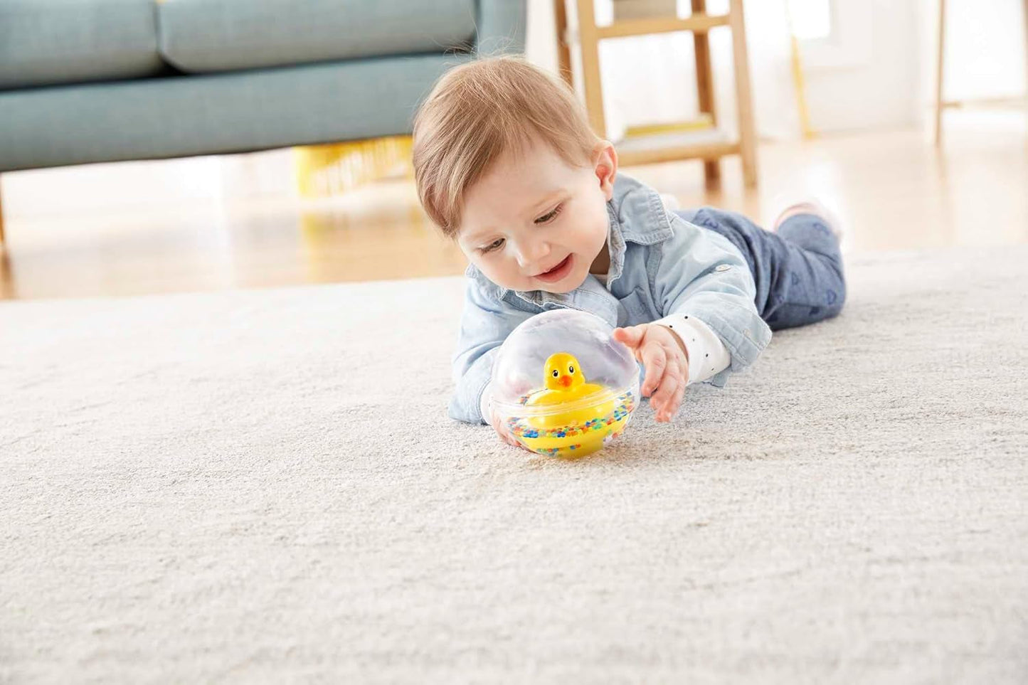 Fisher-Price WaterMates Ducky Ball, Funny Duck in Confetti Ball, Baby Toy, Play Ball, Hračka do vany, Od 3 měsíců, 75676 Baby Toys Naty Shop