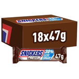 Snickers Proteinové tyčinky s čokoládou - bohatá chuť s lískooříškovým karamelem a nugátem, hromadné balení 18x47g