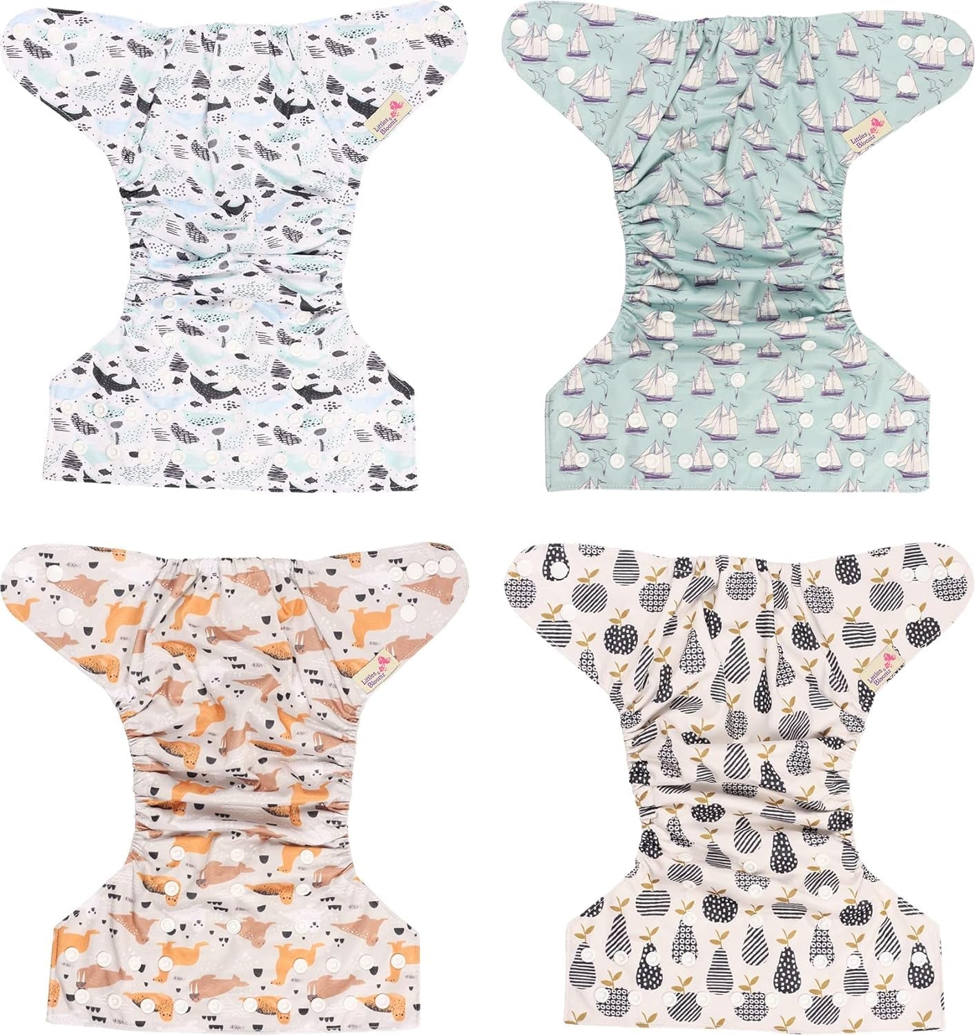 Littles a Bloomz FLP2-0406 Standard Clip opakovaně použitelná plena, 4 plenky