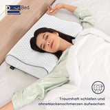 BedStory polštář z paměťové pěny, výškově nastavitelný polštář na podporu krku, ergonomický polštář, boční polštář na spaní pro záda a žaludek (60x36x12/10cm)