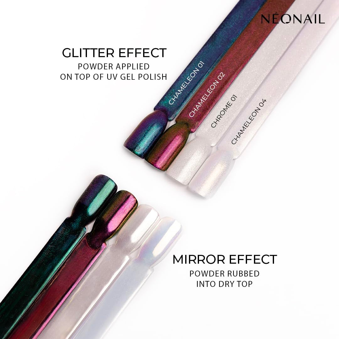 NÉONAIL Liquid Powder Chameleon 04 - Flüssiger Nagelpuder - Chrome Nail Powder - Glitzer Nägel Puder - Nail Art - Nageldesign Zubehör - Glitter Powder - Chrom Nagelpuder - Grün, Gelb - 6,5 ml