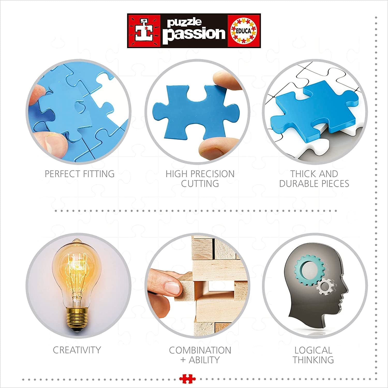 Educa - Puzzle 2000 dílků pro dospělé | Dominanty Evropy, puzzle 2000 dílků pro dospělé a děti od 14 let, Turistické atrakce (17697) Puzzle Naty Shop