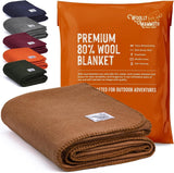 Kempingová deka Woolly Mammoth Woolen Co., extra velká, merino vlna, Perfektní outdoorové vybavení pro bushcraft, kempování, trekking, turistiku, přežití nebo chatovou deku. Hnědá, 168 X 228 Postele a přikrývky Woolly Mammoth Woolen Company Browns 66" X 90"