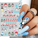 10 Blatt Nagelsticker Weihnachten Nagelaufkleber Selbstklebend Bule White Pine Tree Rentier Samolepka na nehty Dekoration Nageldesign Zubehör