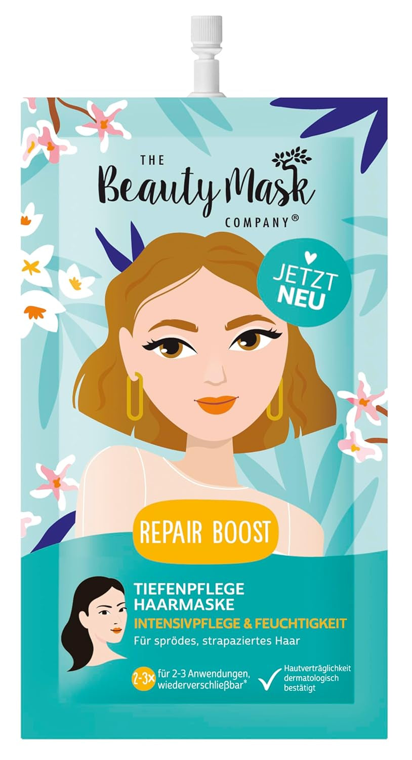 The Beauty Mask Company Repair Boost Hair Mask 30 ml, hloubková péče pro lámavé a poškozené vlasy (1 sáček) Maska na vlasy Naty Shop Výchozí název