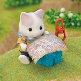 Sylvanian Families - 5763 Dvoufigurová sada Adventure Explorer Set Mléčná kočka Otec chlapec Zvířecí postava Detailní hračka pro 3 roky staré panenky Naty Shop