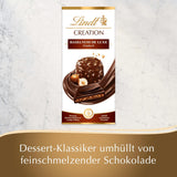 Lindt Creation Hazelnut De Luxe Bar - Hořká čokoláda s křupavými lískovými oříšky ve smetanové náplni