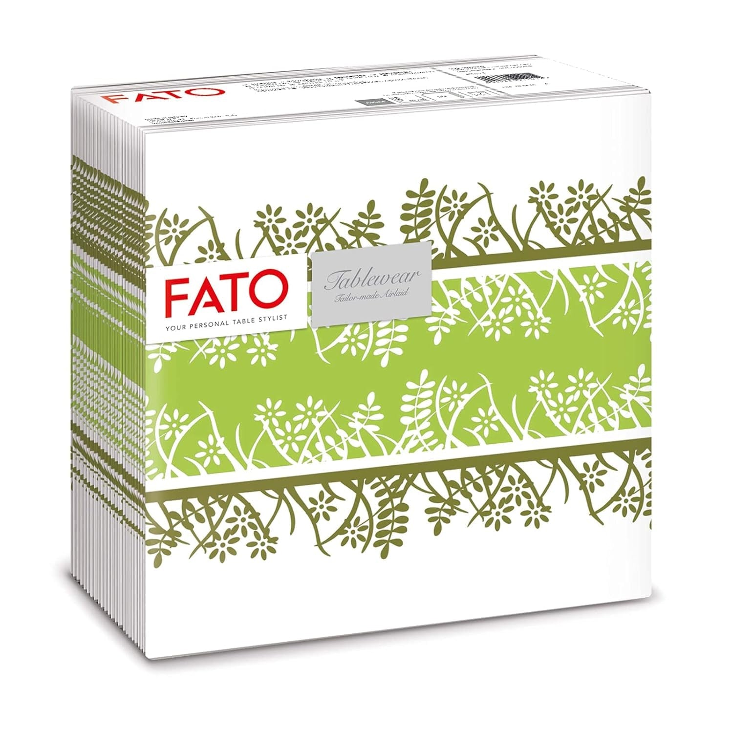 Fato - Suché papírové ubrousky, vzduchem kladené, textilní efekt, balení 50 ks ubrousků, 40X40 složené na 4 formáty, dekor Tropicana