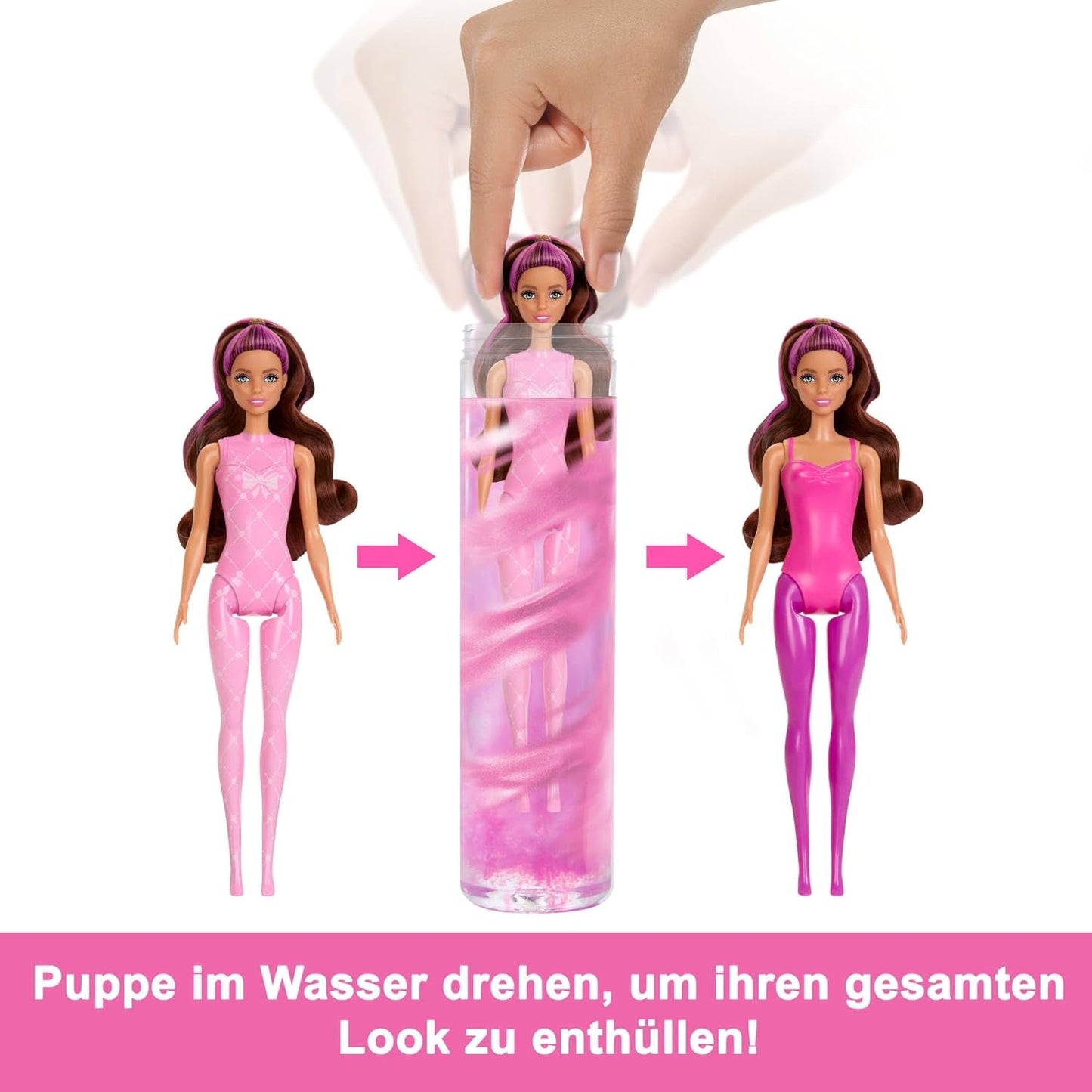 Panenka Barbie Color Reveal a doplňky, řada Balerína, 6 překvapení k rozbalení, včetně změny barvy, inspirováno hlavním baletním trendem (styly se mohou lišit), HRK17 Naty Shop Dolls