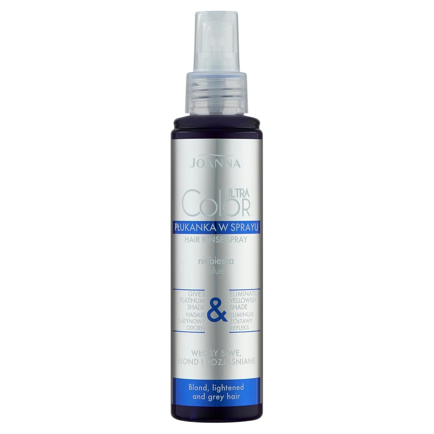 Joanna Ultra Color - Růžový kondicionér pro blond a světlé vlasy - Pastelově růžová - Přirozený lesk - Odstraňuje žlutý odstín z šedo-blond vlasů - Dočasný efekt - 150 ml Naty Shop Hair Dye Platinum Blonde Spray 150 ml (1 balení)