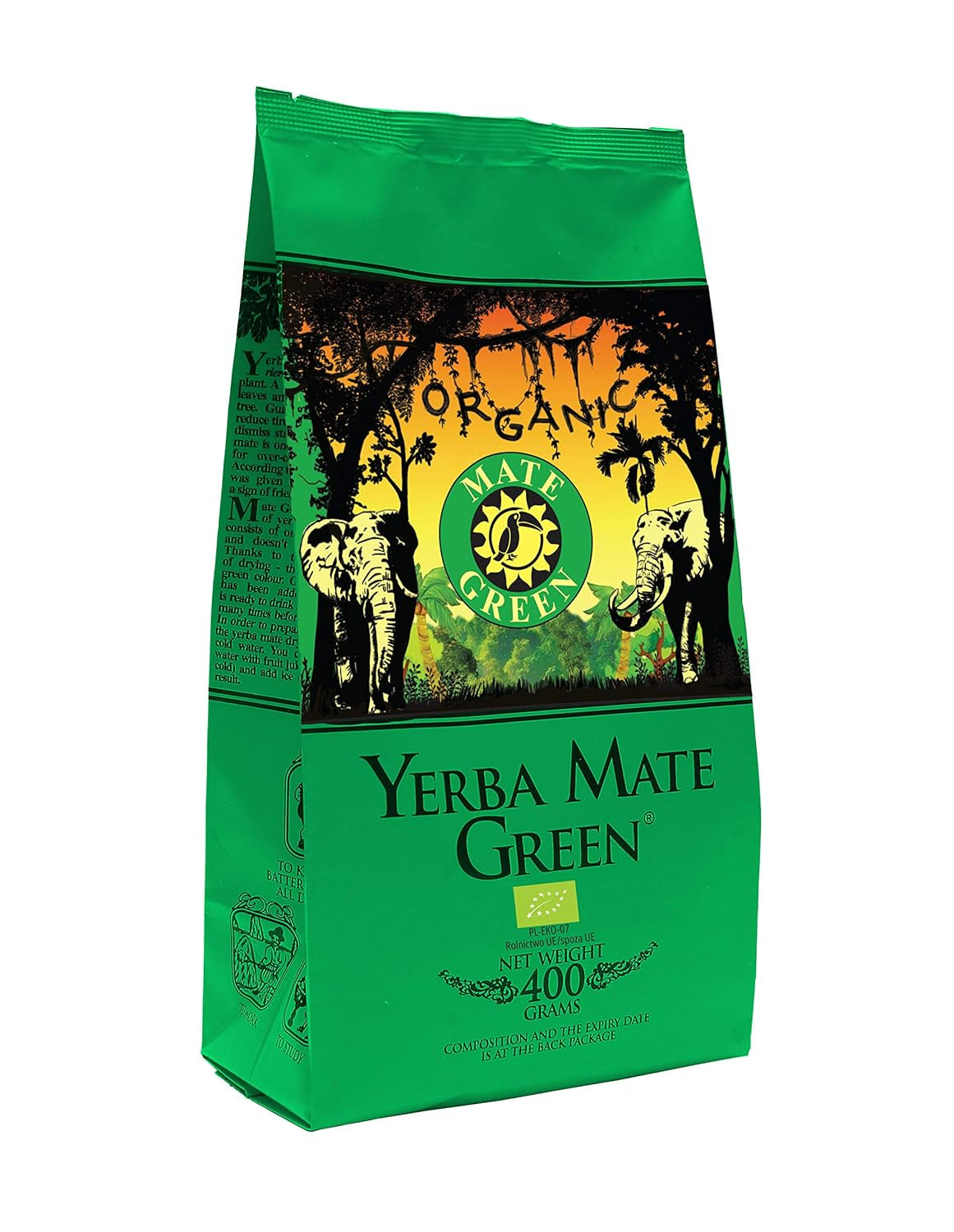 Yerba "BIO" 400g Bio čaj maté, bio, přírodní stimulant a energizér s kofeinem, čaj Yerba maté s ovocem, čaj maté s vysokým obsahem kofeinu, vysoce kvalitní