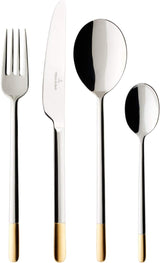 Villeroy & Boch - Ella Cutlery částečně pozlacené zlato, 30 kusů, 6 osob, vhodné do myčky, nerez Kitchen Naty Shop