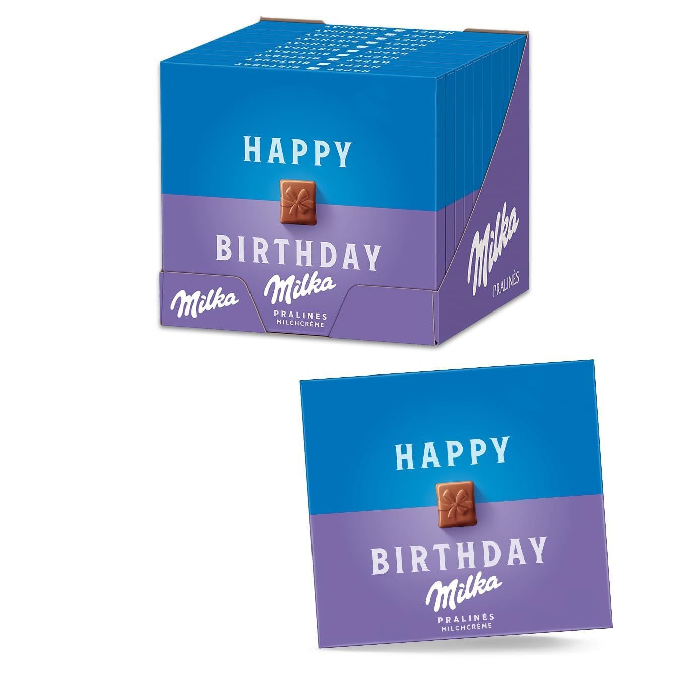 Pralinka Milka Gratulujeme – Čokoláda z alpského mléka s jemnou mléčnou krémovou náplní – 10 x 110g