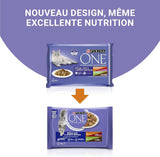 Purina One - Spezialfutter v omáčce Rind/Huhn/Ente und Turkeyhn für Katzen mit Appetit, 340 g