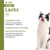 Mokré krmivo pro kočky Catz Finefood Purrrr s monoproteinem a lososem č. 105, pro kočky s citlivým zažíváním, 16 x 80 g