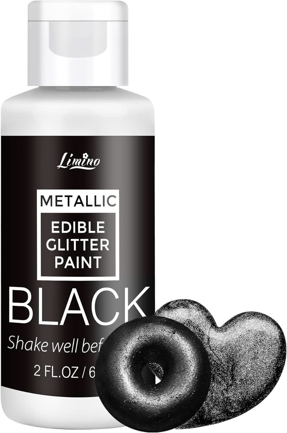 Tekuté jedlé třpytky, 60 ml Naty Shop Black