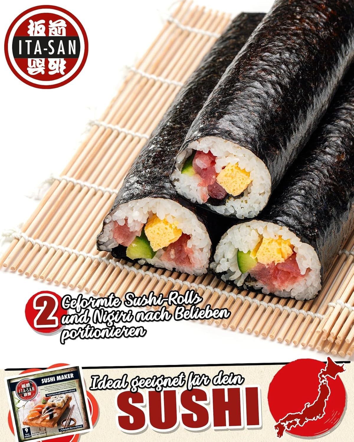 ITA-SAN Sushi Set (9dílná kompletní sada, ideální pro začátečníky, na zkoušku nebo jako dárek) 1 bal