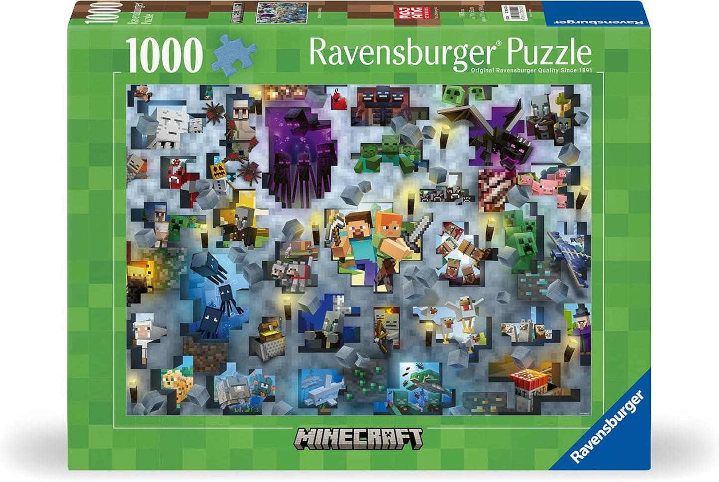Ravensburger Puzzle 12000422 - Minecraft Mobs - 1000dílné Minecraft Puzzle pro dospělé a děti od 14 let Puzzle Naty Shop