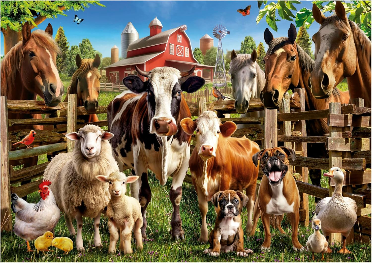Educa - Puzzle 500 dílků pro dospělé | Neposlušná hospodářská zvířata. Rozměry: 48 X 34 cm. Obsahuje lepidlo na puzzle Fixpuzzle. Už 11 let (19905) Puzzle Naty Shop