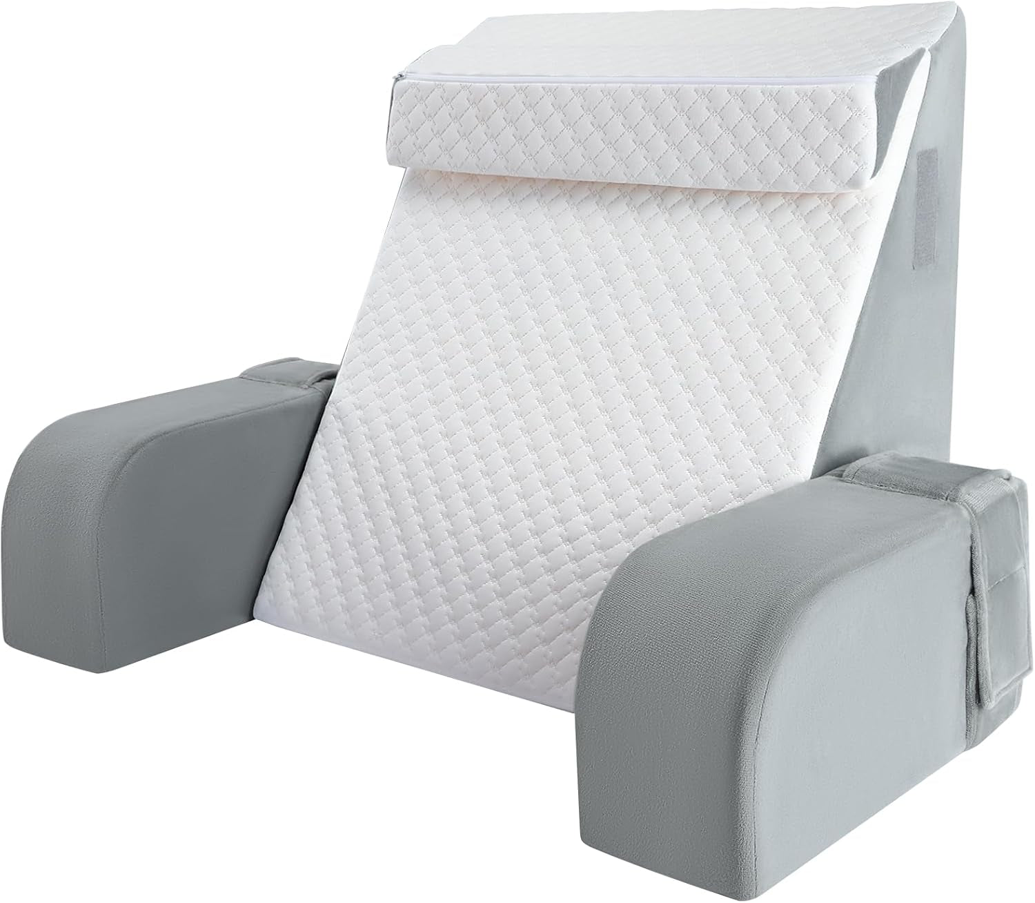 Velký polštář na čtení s madlem, pěna s vysokou hustotou, ergonomický polštář na záda, područky, opěrka krku a hlavy, sklápěcí podsedák na spaní, hraní, sledování televize, na postel a pohovku