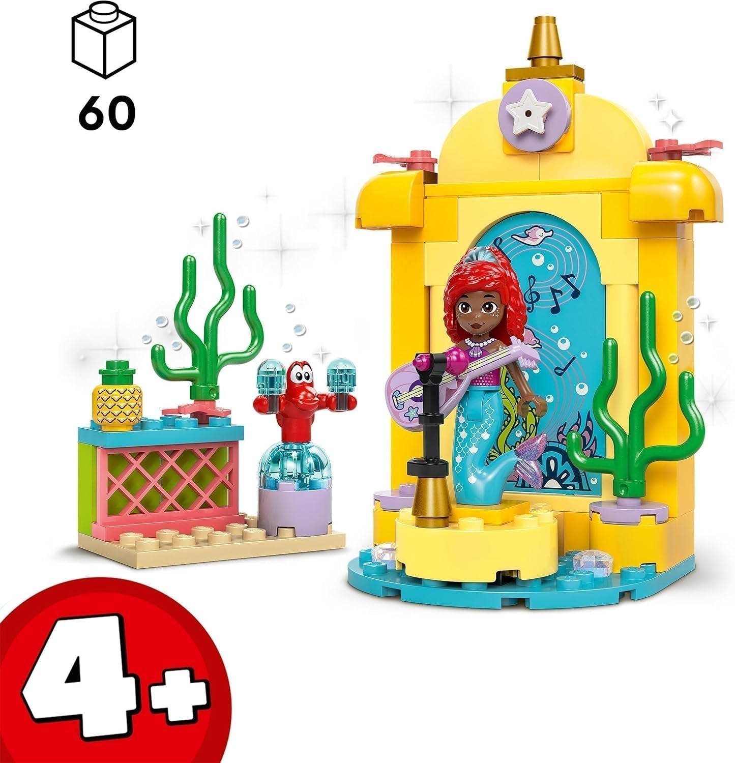 LEGO Ç€ Disney Princezna Arielle je hudební hračka na stavění jeviště pro děti se 2 figurkami, nápad na dárek pro dívky a chlapce od 4 let a fanoušky televizních seriálů, dětská hračka 43235 Stavebnice Beuche den LEGO-Store