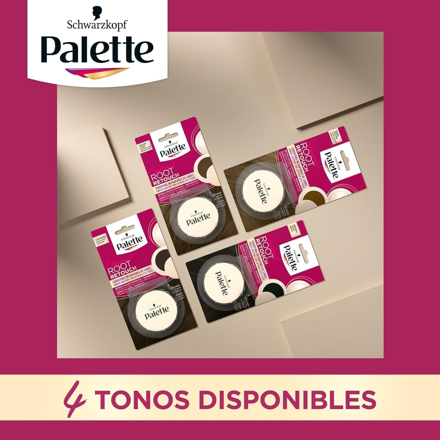 Palette Compact Root Retouch Retouch Root Powder, kompaktní, kaštanově hnědá, 1 ks Barva na vlasy Naty Shop