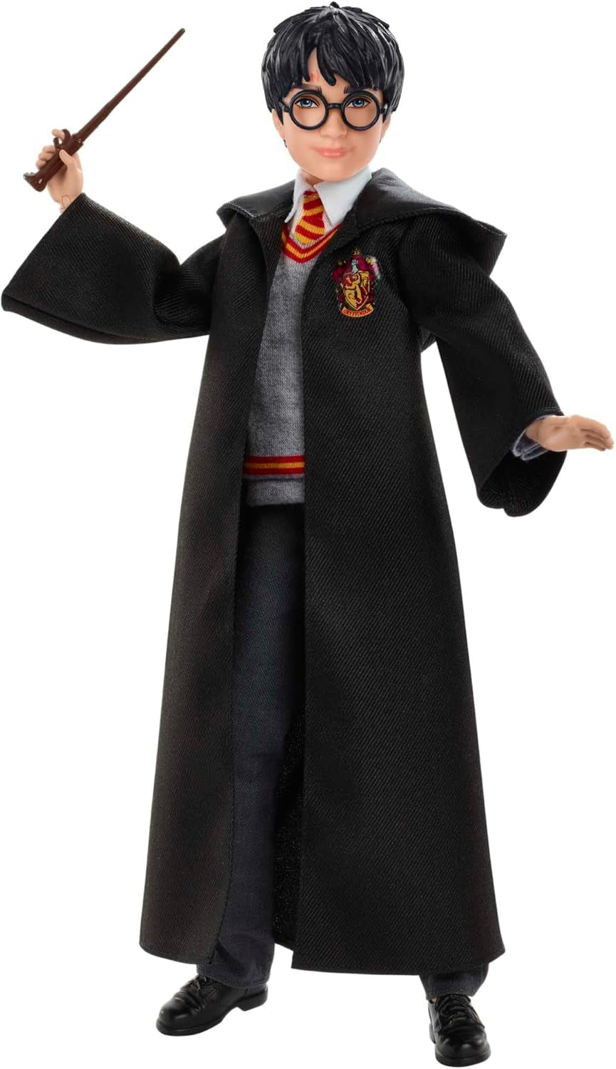 Mattel Harry Potter - sběratelská panenka (cca 26 cm) s bradavickou uniformou, nebelvírským hábitem a hračkou s hůlkou od 6 let FYM50 Akční figurky Naty Shop Jednolůžko