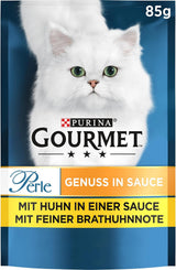 Gourmet Perle Delight mokré krmivo pro kočky v omáčce s kuřecím masem, balení 26 ks (26 x 85 g)