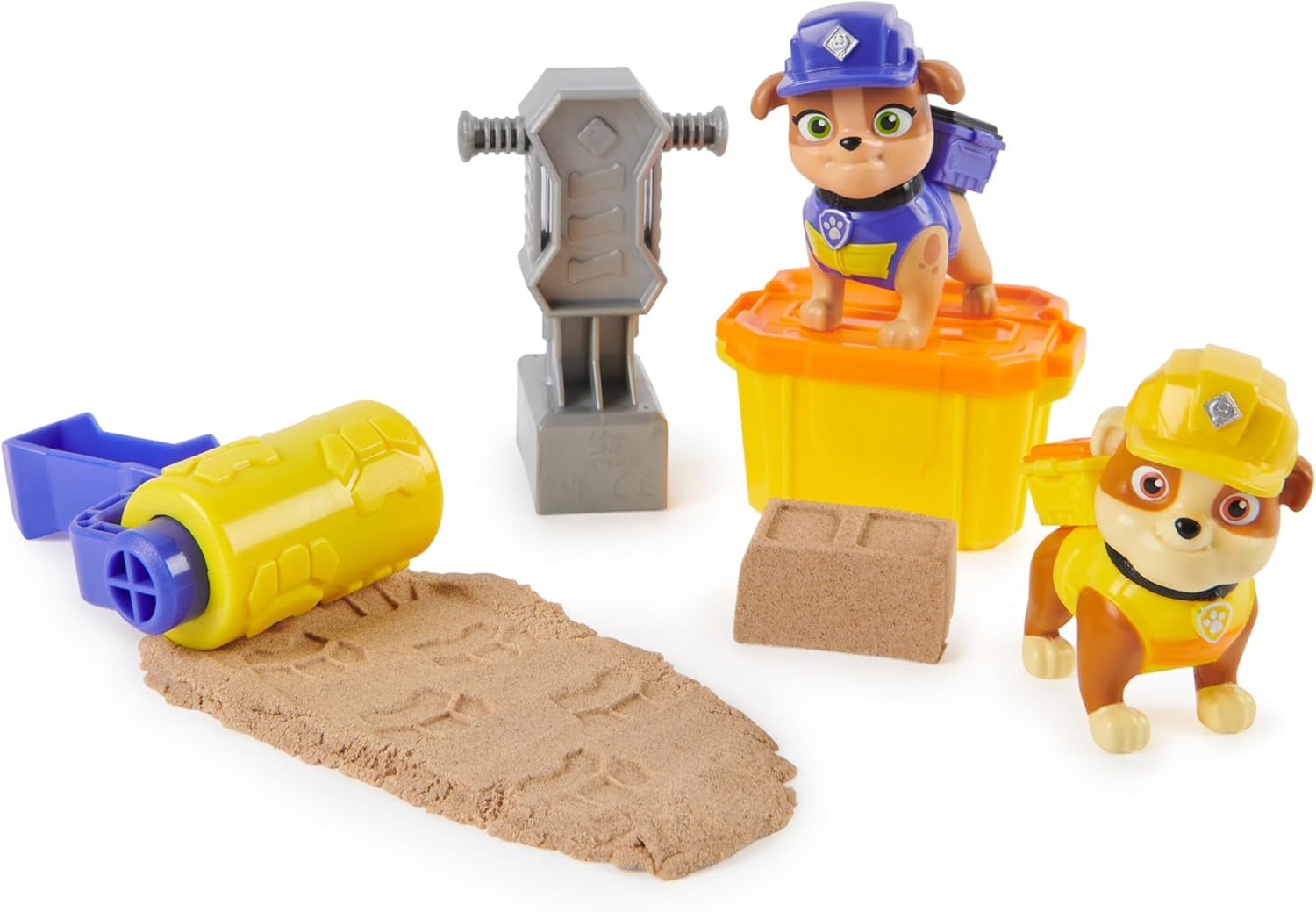 Rubble & Crew - Sada akčních figurek Rubble & Mix, 2 stavebnice a 85G kinetický stavební písek, hračka vhodná pro děti od 3 let akční figurky Naty Shop