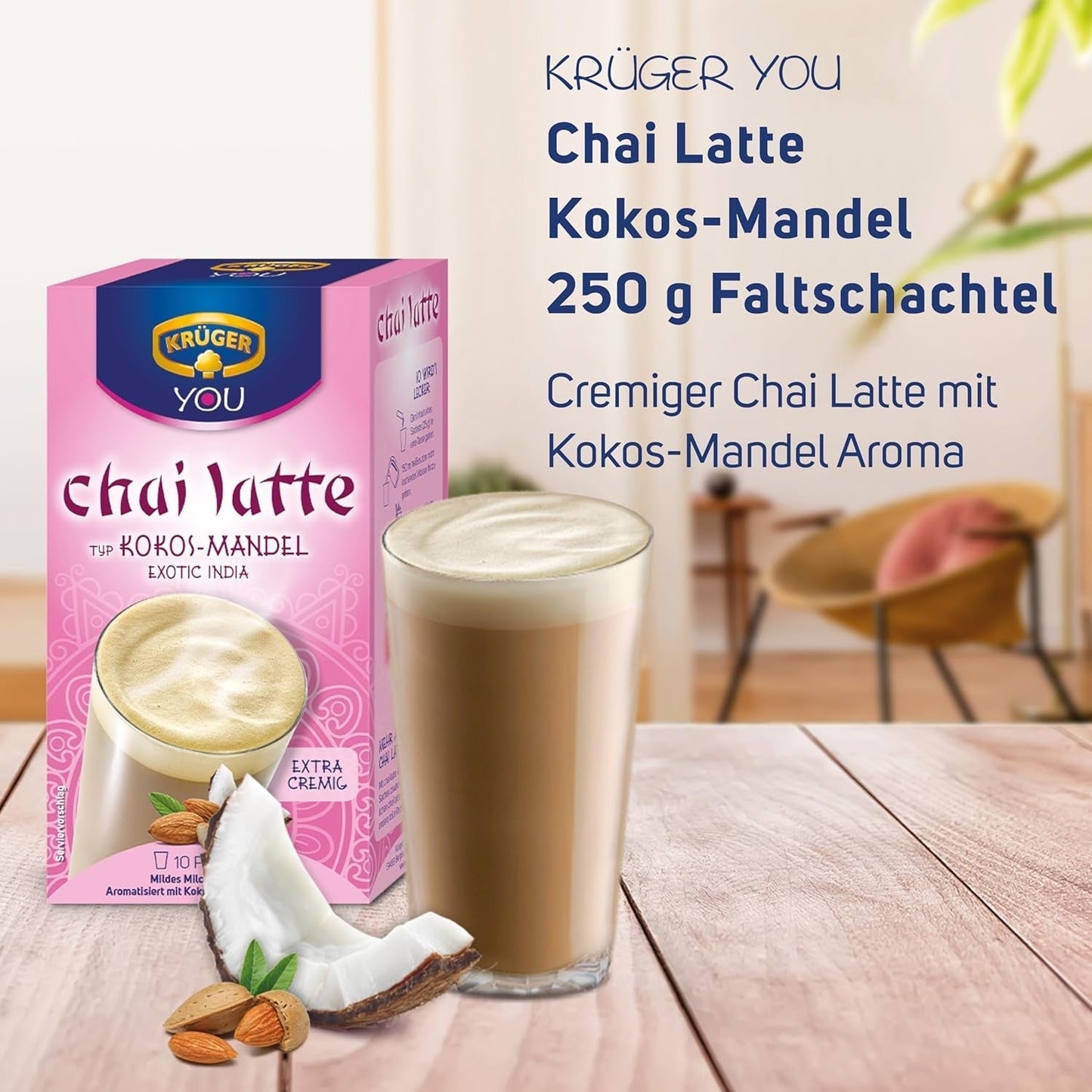 KRÜGER Chai Latte Exotic India typ kokos-mandle (1 x 0,25 kg)