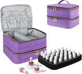 Tasche s organizérem laku na nehty, úložná krabička na lak na nehty Doppelschicht, organizér Koffer Für Nageldesign Kosmetiktasche Für 30 lahviček s neonailovou bází (15 ml-0,5 Fl. Oz) & 1 lampa na nehty (Schwarz)