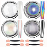 Chrome Nail Powder Aurora Ice Shimmer Chrome Pigment Powder 4PCS Chrome Powder Nägel Nail Art Nageldesign