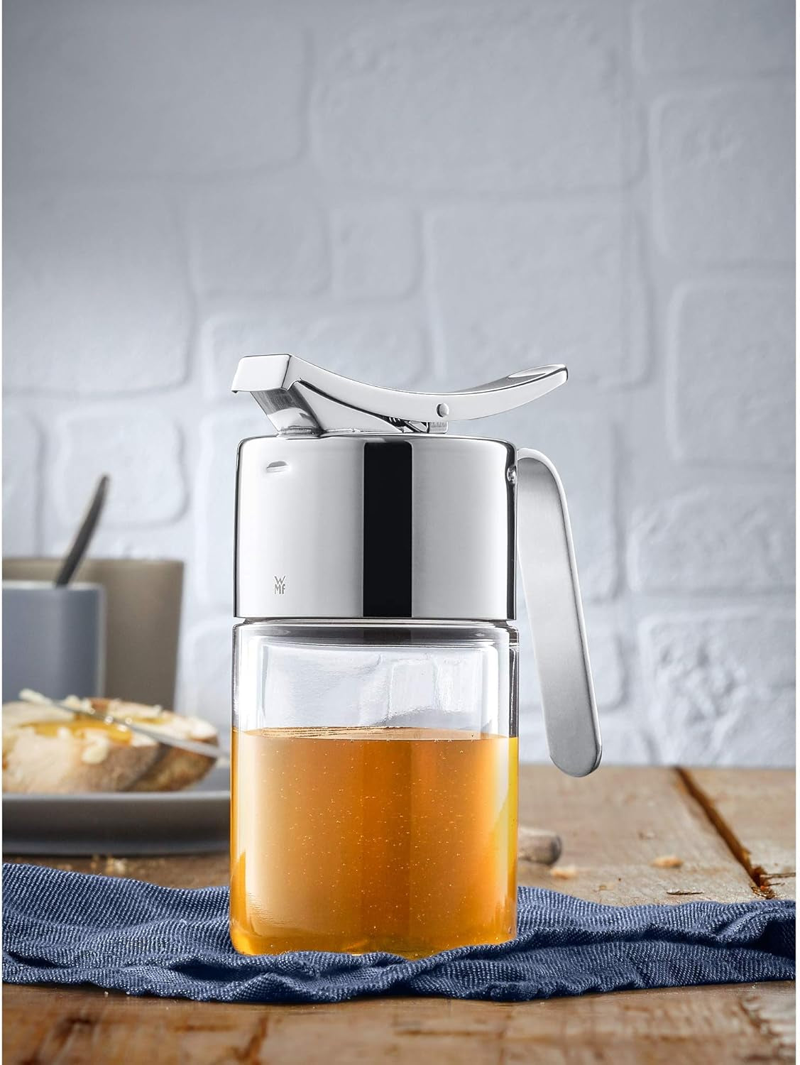 WMF Barista dávkovač sirupu/medu 240ml, skleněná dóza & depot 1l, výška 21,5 cm, dóza s víkem, zásobník na zrnkovou kávu, dóza na cereálie, dóza na potraviny s velkým plnicím otvorem Dózy na potraviny Naty Shop