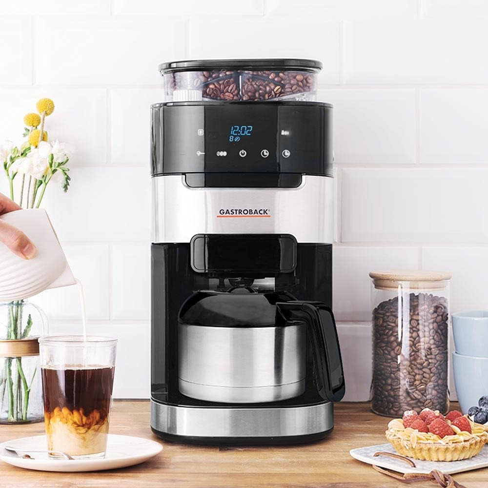 Termální espresso kávovar GASTROBACK Grind & Brew Pro, stříbrná, černá
