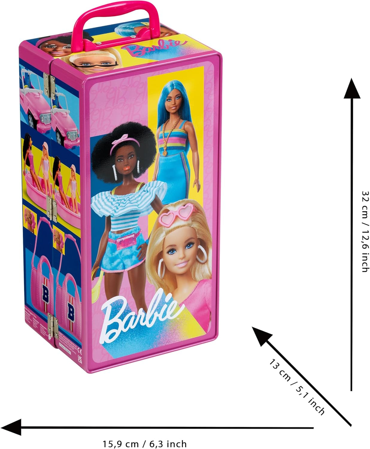 Theo Klein 5801 Barbie šatní skříň s kolejničkami a přihrádkami, hračka pro děti od 3 let, včetně příslušenství, vícebarevné