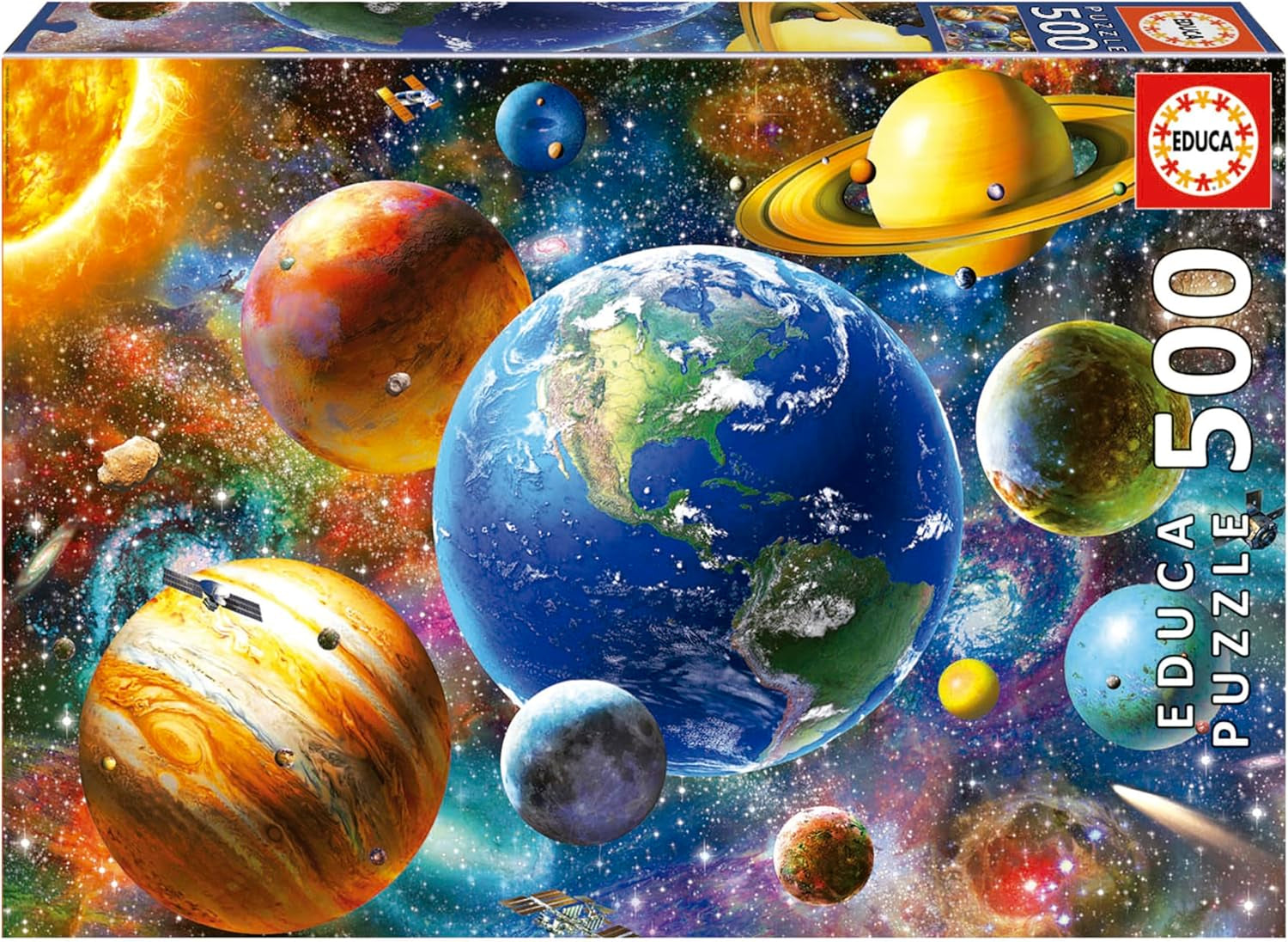 Educa - Puzzle 500 dílků pro dospělé | Sluneční soustava, puzzle 500 dílků pro dospělé a děti od 11 let, planety, vesmír, vesmír (18449) Puzzle Naty Shop Výchozí název