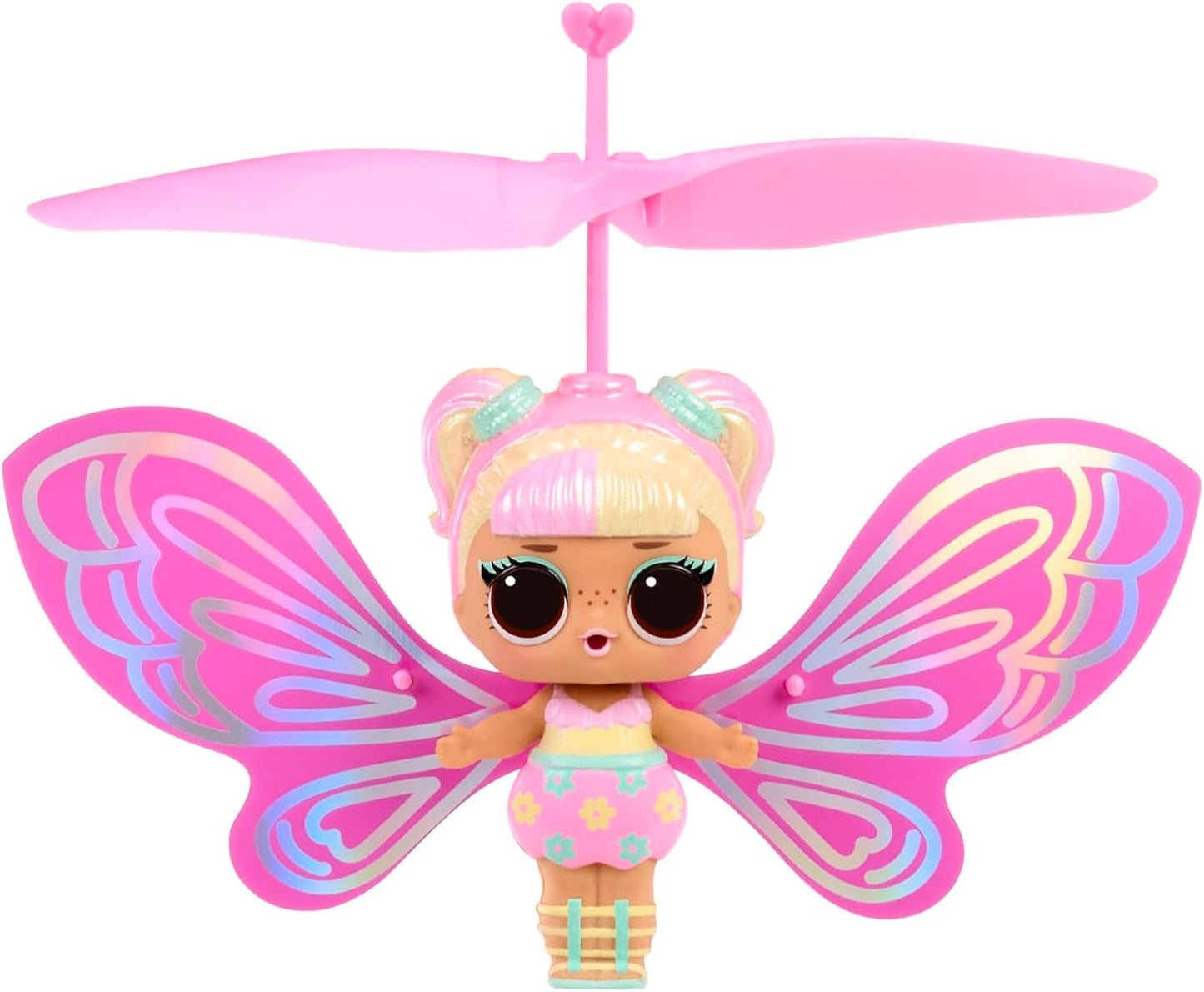 LOL Překvapení! Magic Flyers Fairies Tots – Flower Child – Obsahuje 1 panenku a 1 kouzelnou hůlku v balení ve tvaru květiny, 2 ke sbírání, Rose