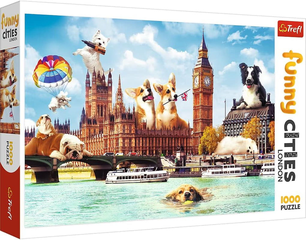Skládačka - "1000" - Vtipné psí portréty Puzzle Naty Shop Dogs v Londýně