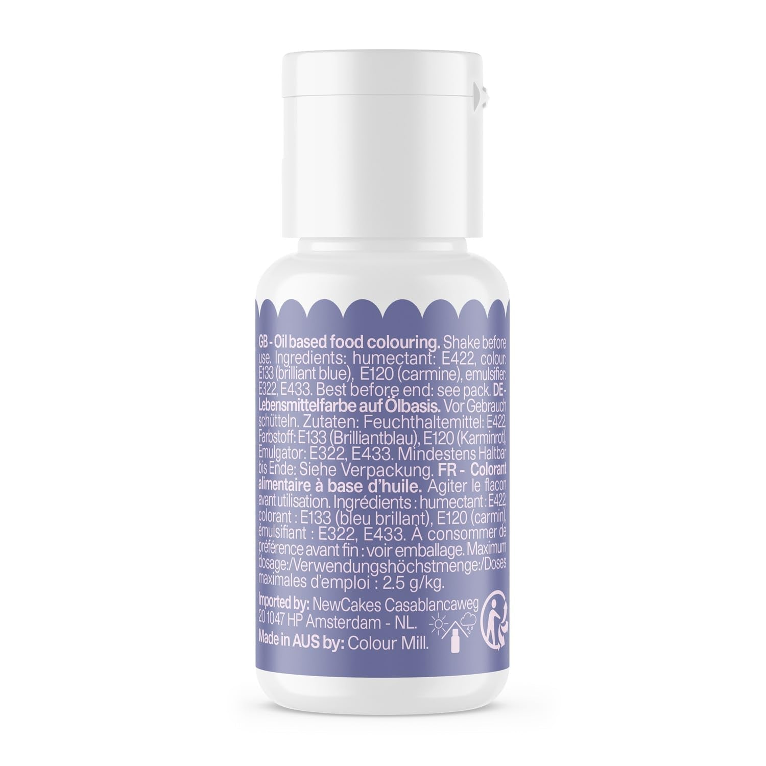 Potravinářské barvivo na olejové bázi Color Mill Blend Violet - Potravinářské barvivo na čokoládu, fondán, muffiny, dorty, pečení, makronky - Potravinářské barvivo na zdobení dortů - 100 ml