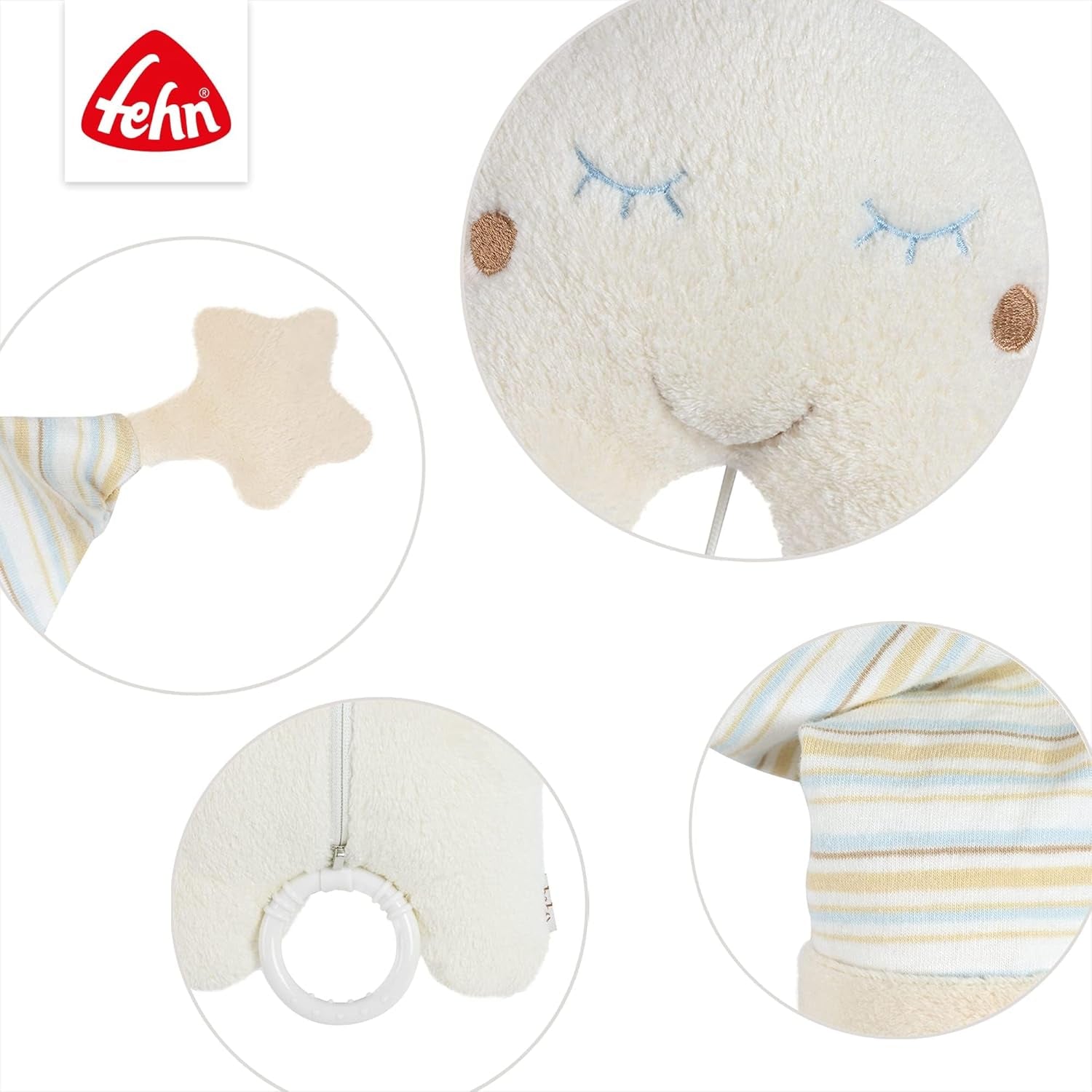 Fehn music box baby sleep aid star - hrací skříňka s odnímatelným hudebním mechanismem pro zavěšení - písnička "Weißt du wieviel Sternlein stehen" - hračka pro miminka a děti od 0+ měsíců Hračky Bebe Naty Shop