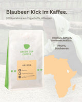 Káva - Aricha I 100% Arabica I Kávová zrna 250g I Ideální pro automatické kávovary, filtrovanou kávu a French press s ovocnou příchutí I světle pražené