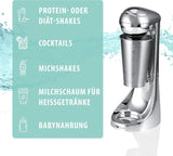Clatronic® Barmixer U. Milchaufschäumer | Smoothie Maker | 650 ml Edelstahlbehälter | Praktischer Becherhalter | Mixér | 2 Geschwindigkeitsstufen | Motor Kraftvoller 65 W | Chromdesgin | BM 3472 Kitchen Naty Shop
