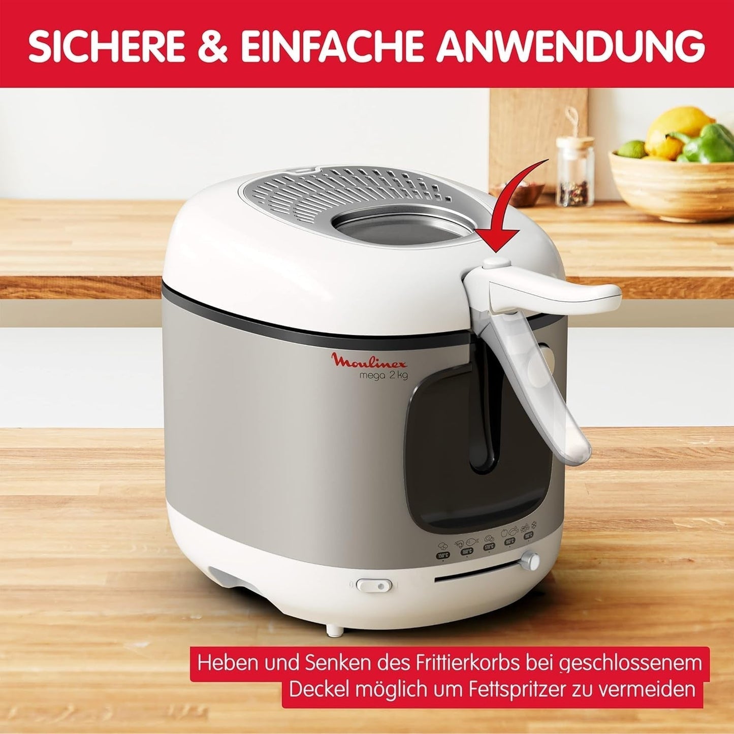 Fritéza AM4800 Mega 2Kg, olejová fritéza, pachový filtr, 1800 W Domácí spotřebiče Naty Shop