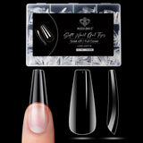 Modelones Nail Tips 510 kusů – sada nehtových špiček s úplným krytem, ​​sada gelových špiček, předleštění špiček na nehty s PMMA pryskyřicí, umělé nehty pro lepení nail art DIY, krátký squoval