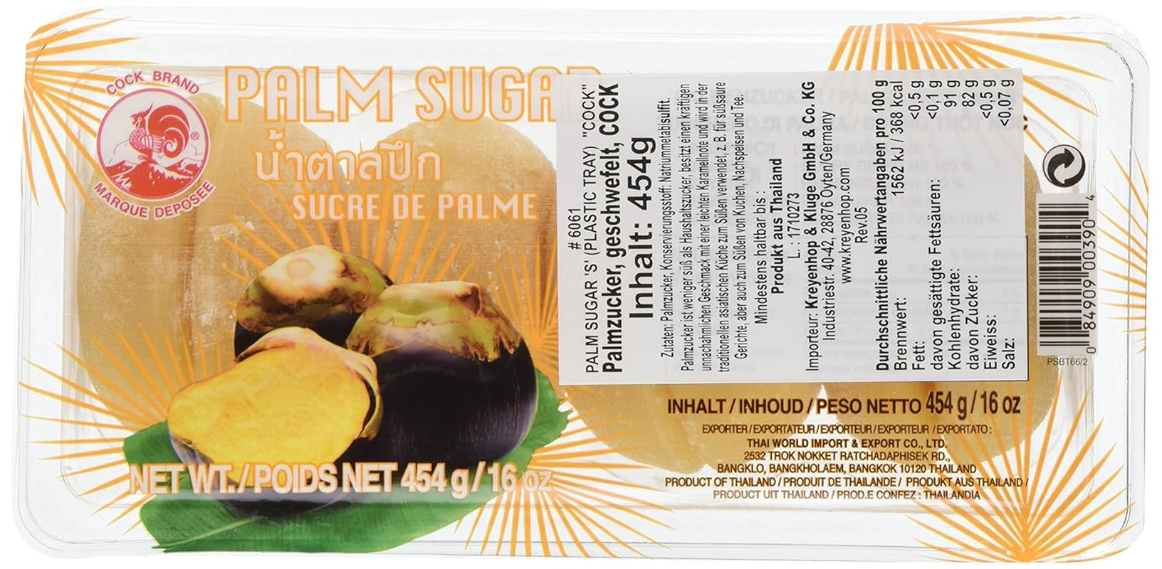Cock Palmzucker, Scheiben, 4Er Pack (4 X 454 G Packung) Sladidla Naty Shop Výchozí název
