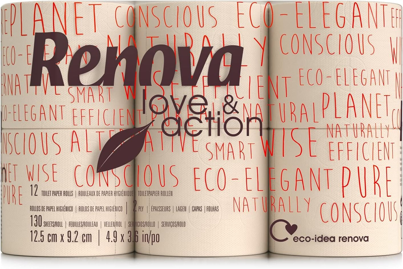 Toaletní papír Renova Love & Action, Béžová Balení 9 X 12 Rollos-: 108